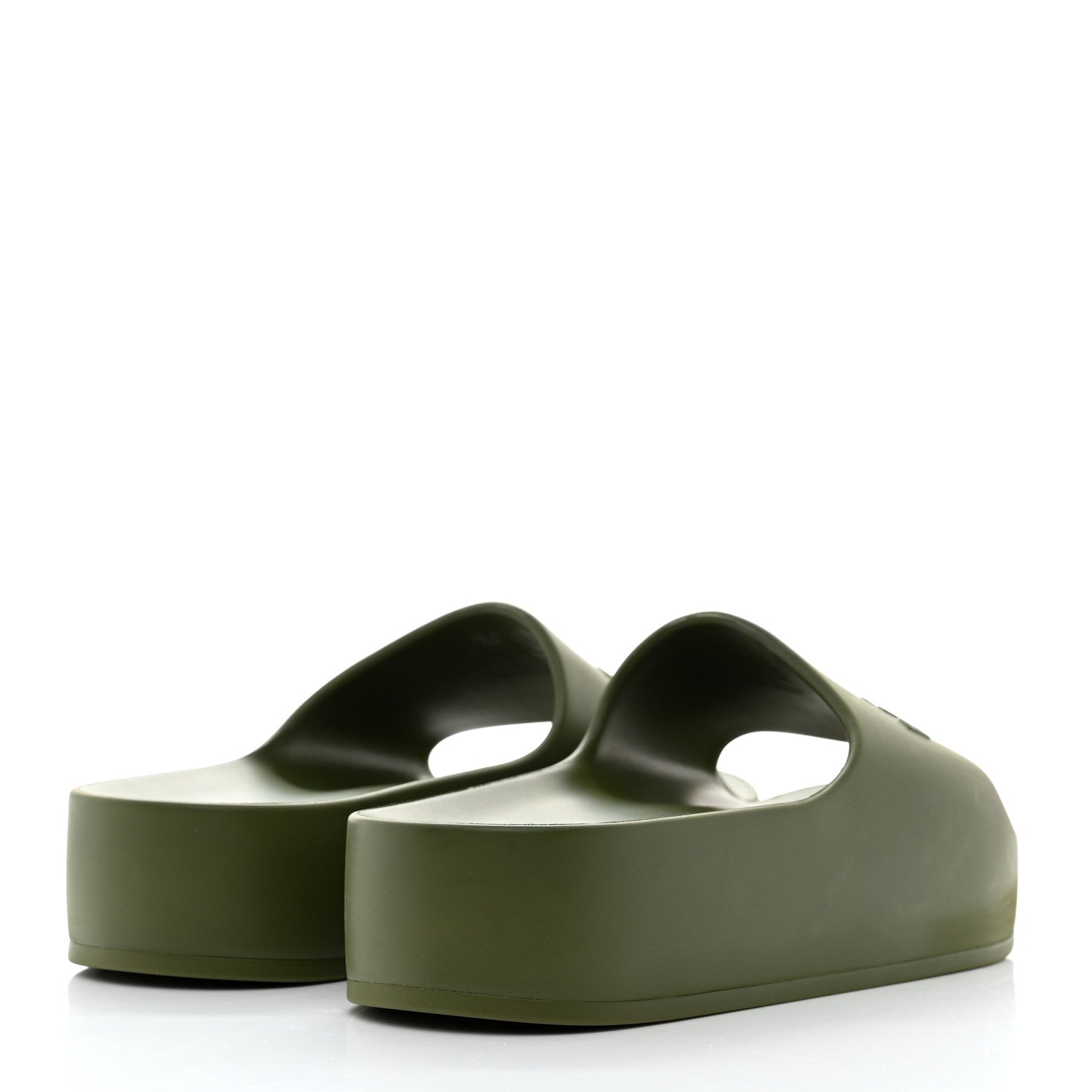 Balenciaga Rubber Womens Chunky Slide Sandals 38 Kaki 4 of 8