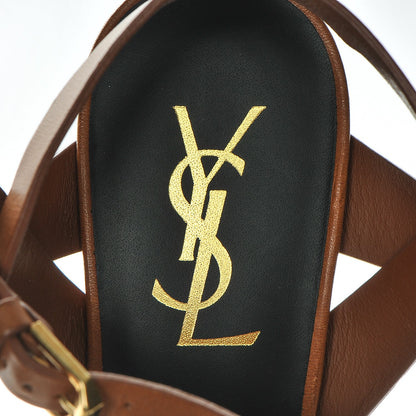 Saint Laurent Calfskin Tribute 75 Platform Sandals 38 Amber 6 of 8