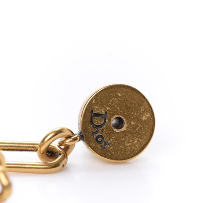 Christian Dior Metal Crystal Heart J'adior Drop Earrings Gold 4 of 5