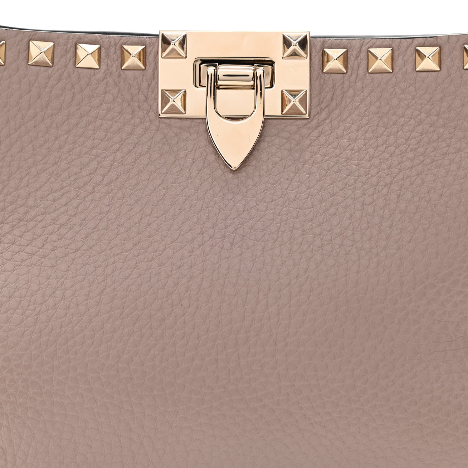 Valentino Garavani Pebbled Calfskin Small Rockstud Flip Lock Hobo Poudre 7 of 10