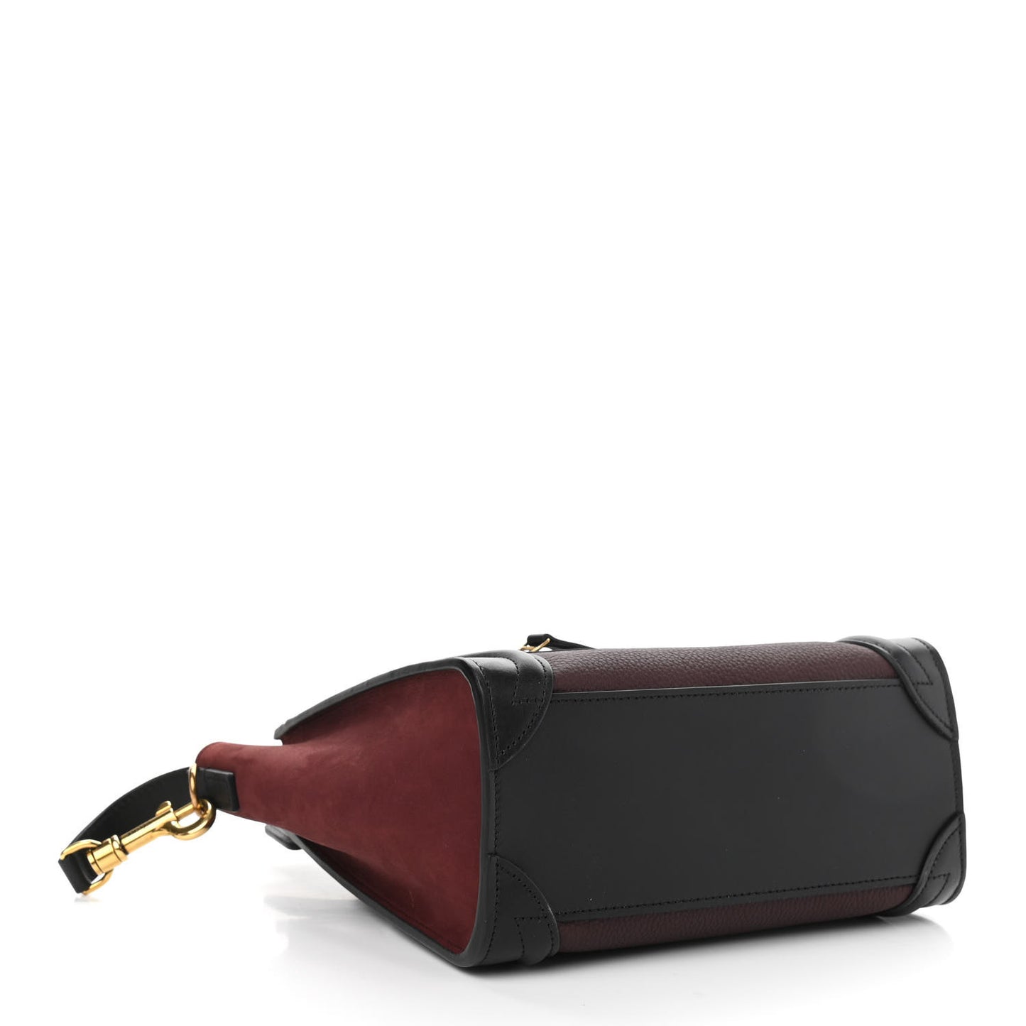 Baby Grained Calfskin Nubuck Tri-Color Nano Luggage Burgundy Wine