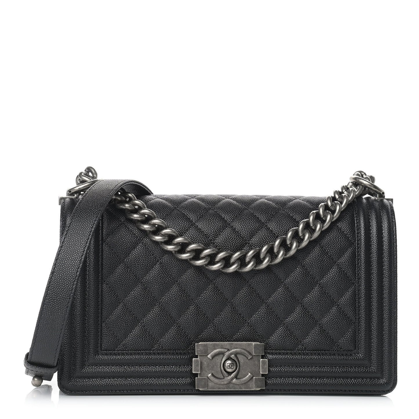 Caviar Quilted Medium Boy Flap Black