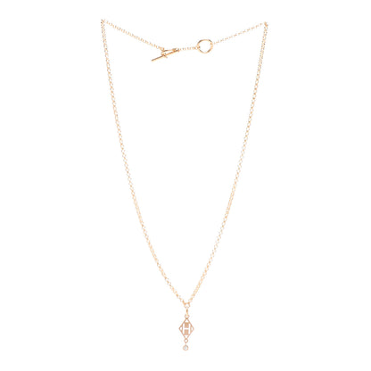 Hermes 18K Rose Gold Diamond Gambade Pendant Necklace 3 of 6
