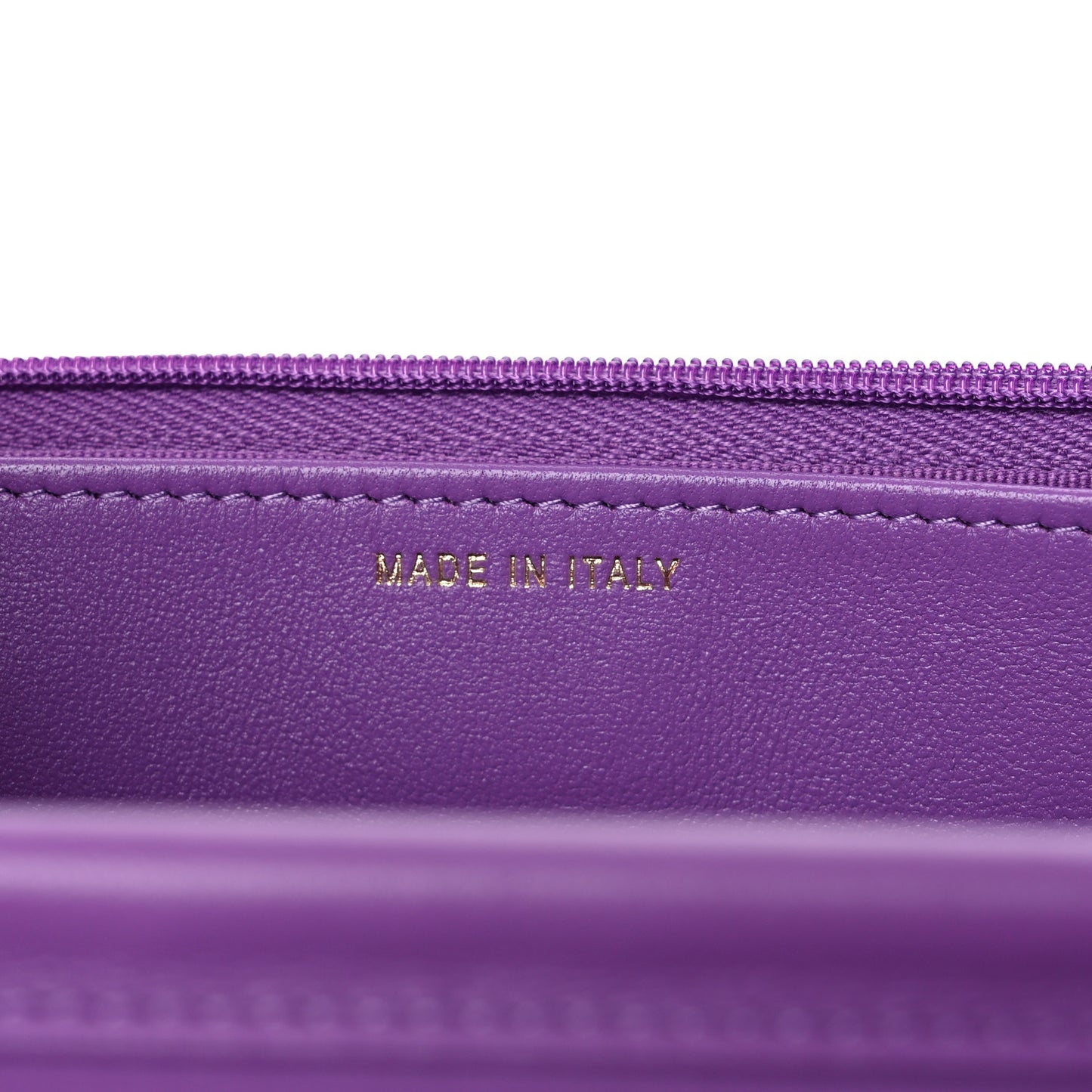 Lambskin Quilted Wallet On Chain WOC Purple