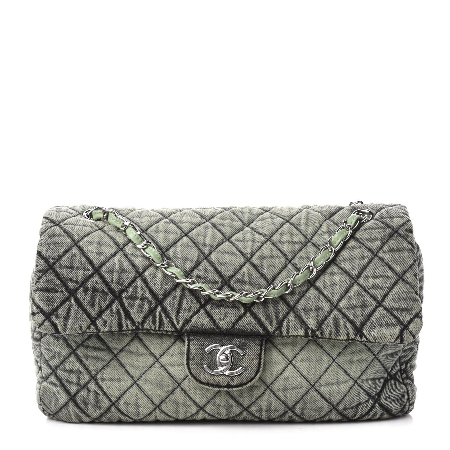 Denim Quilted Denimpression Flap Green Black