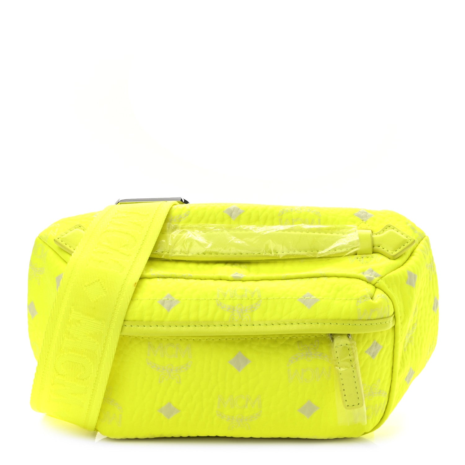 MCM Visetos Small Original Crossbody Bag Neon Yellow 1 of 10