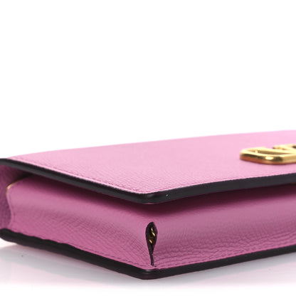 Valentino Garavani Grainy Calfskin VLogo Top Handle Wallet With Chain Feminine Pink 7 of 8