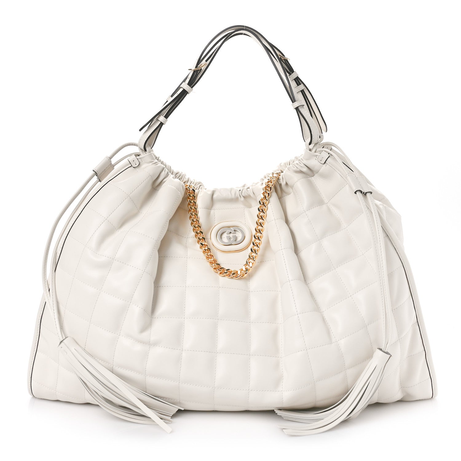 Gucci Calfskin Quilted Large Deco Tote Bag Mystic White 1 of 8