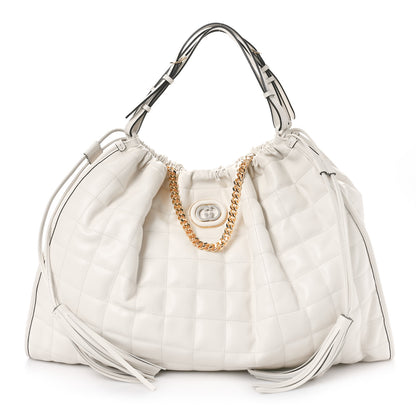 Gucci Calfskin Quilted Large Deco Tote Bag Mystic White 1 of 8