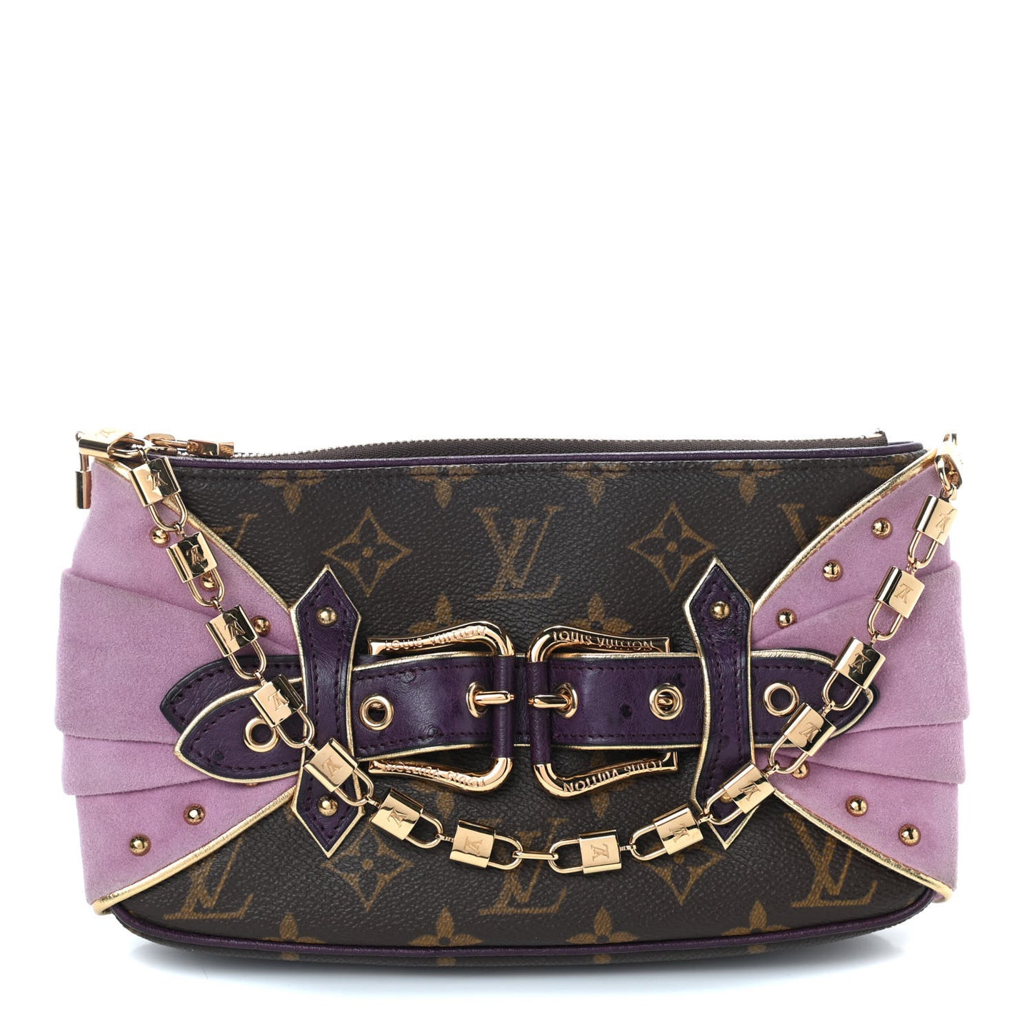 Monogram Suede Ostrich Les Extraordinaires Pochette