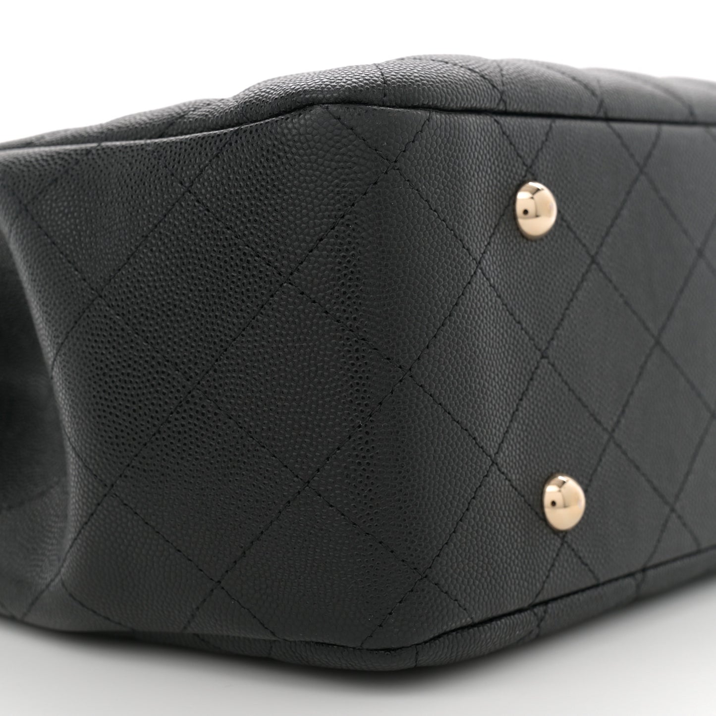 Caviar Quilted Large Shopping Tote Black