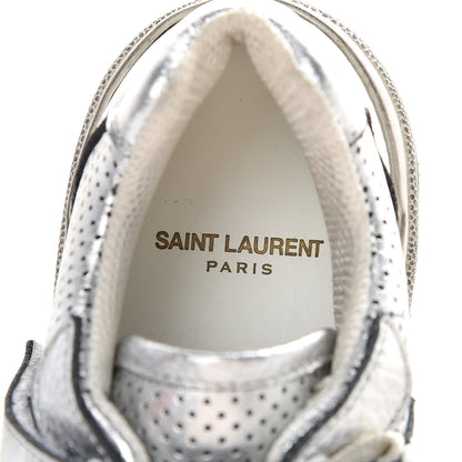 Saint Laurent Calfskin Perforated Womens SL24 Sneakers 38 Argento 6 of 11