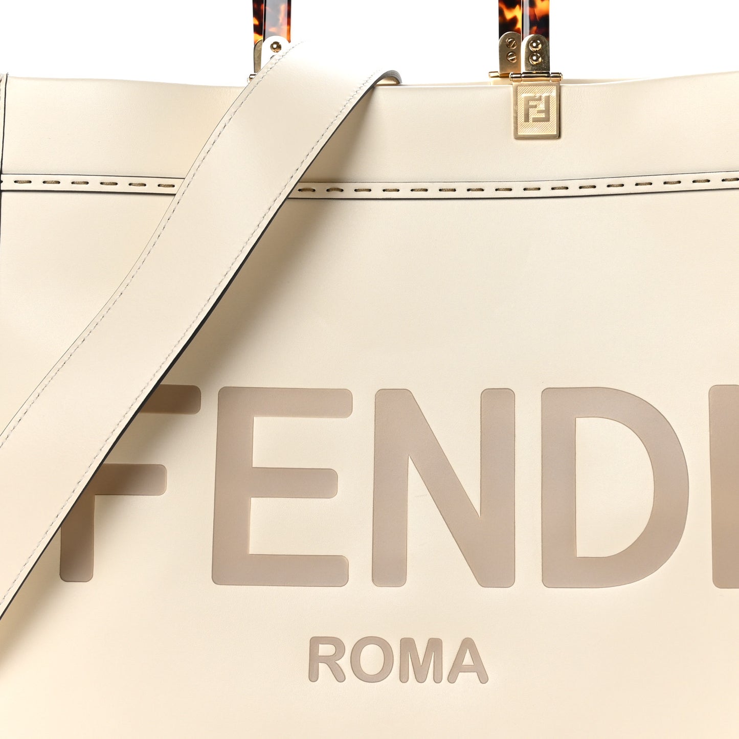 Vitello King Plexiglass Medium Fendi Sunshine Shopper Tote White Ice