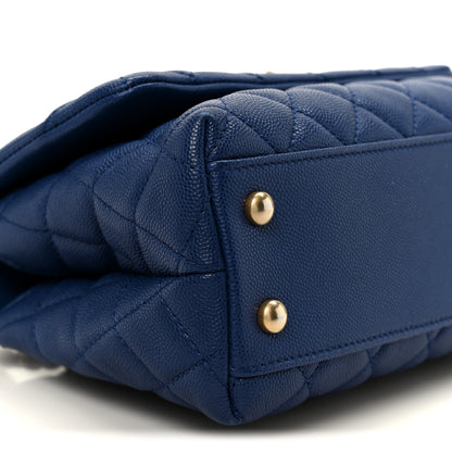 Chanel Caviar Elaphe Quilted Mini Coco Handle Flap Blue 10 of 11