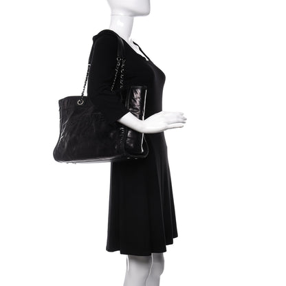 Chanel Glazed Calfskin Small Deauville Tote Black 2 of 10