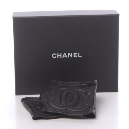 Chanel Lambskin CC Fingerless Gloves 7.5 Black 8 of 8