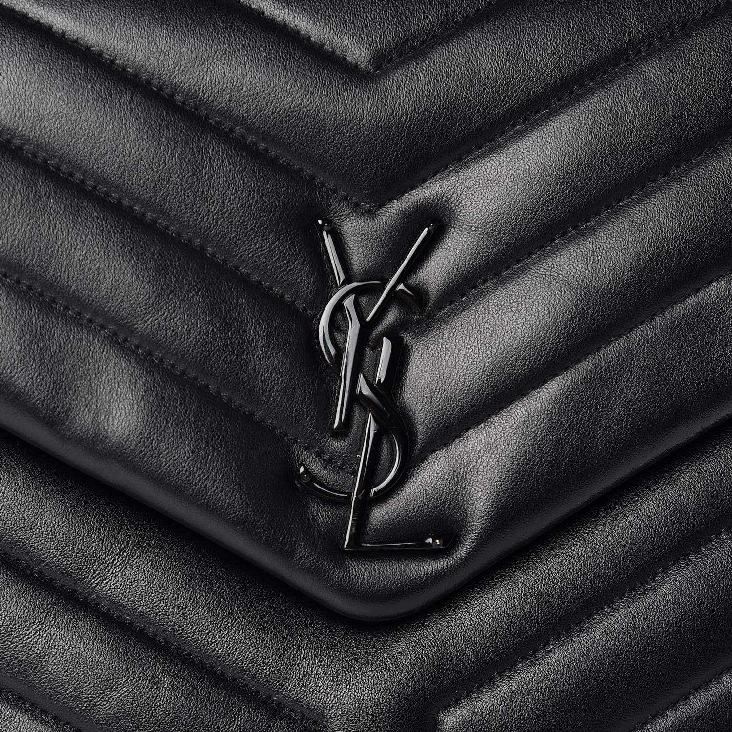 Saint Laurent Calfskin Y Quilted Monogram Medium Loulou Chain Satchel Black 10 of 15