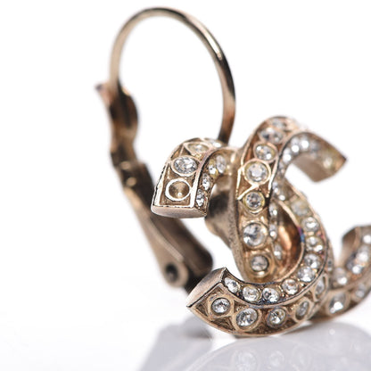 Chanel Crystal CC Dangle Earrings Gold 6 of 6