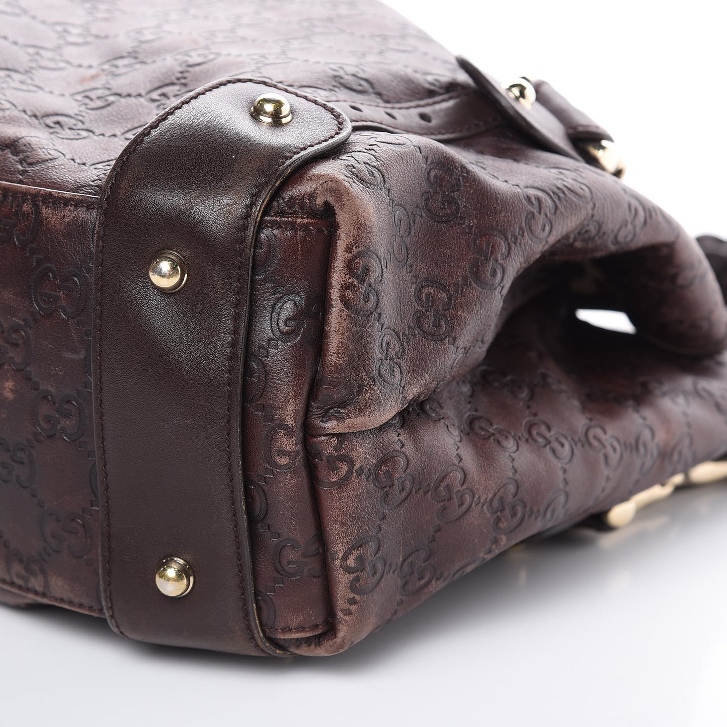 Guccissima Medium Pelham Shoulder Bag Dark Brown