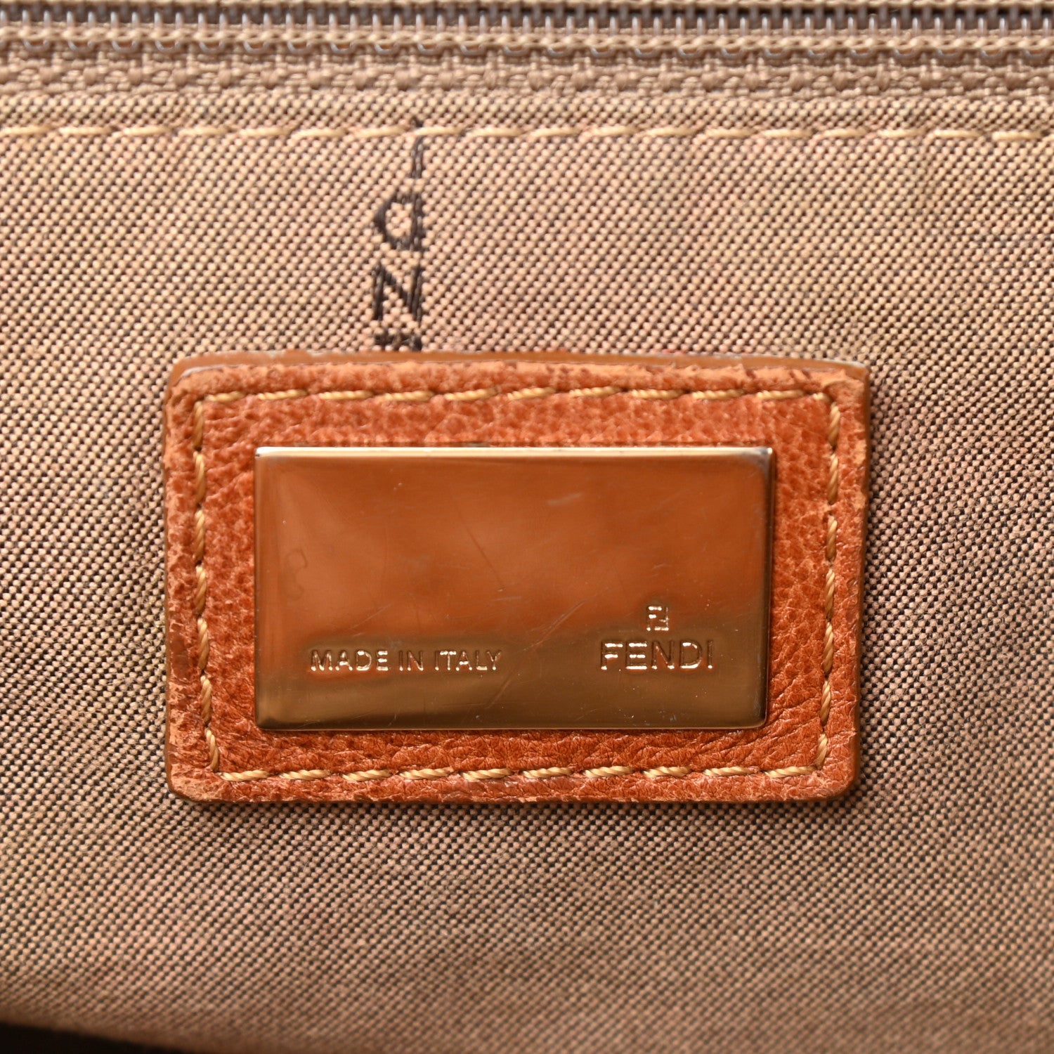 Fendi Crinkled Lambskin Mia Shoulder Flap Camel 6 of 22