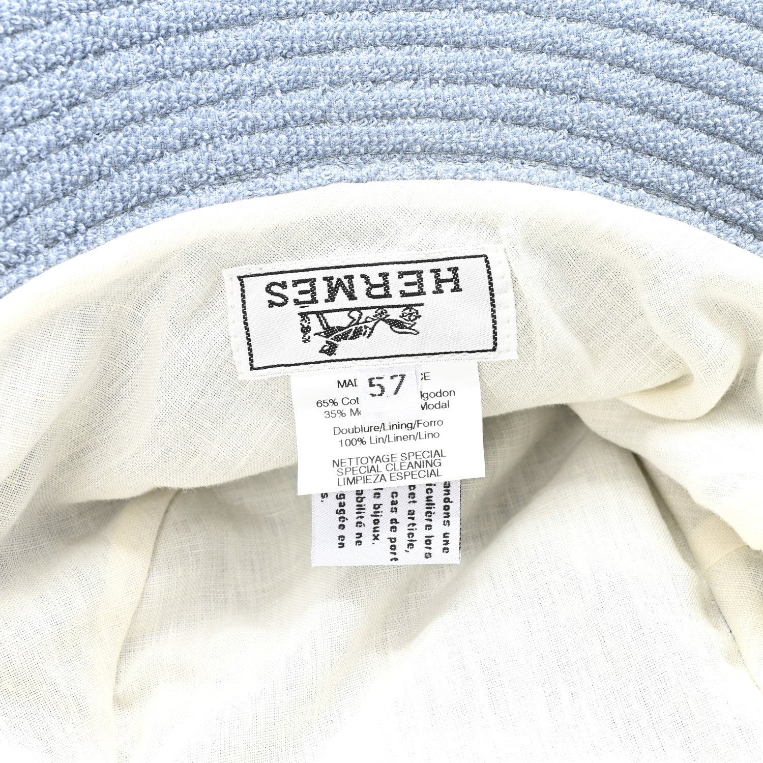 Hermes Terry Cloth Bucket Hat 57 Blue 1839410 – FASHIONPHILE