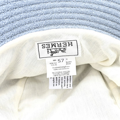 Hermes Terry Cloth Bucket Hat 57 Blue 8 of 8