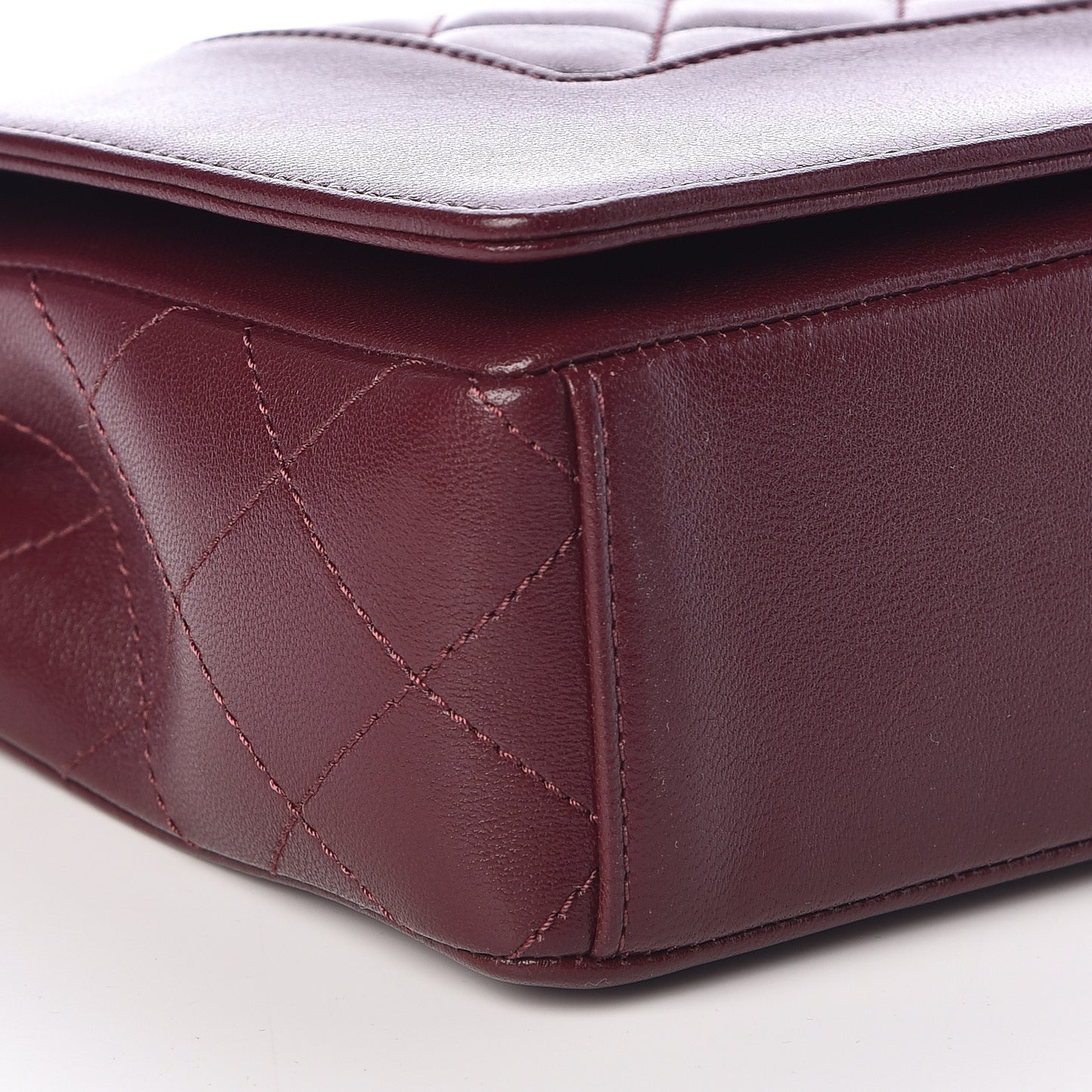 Sheepskin Quilted Vintage Mademoiselle Flap Dark Red