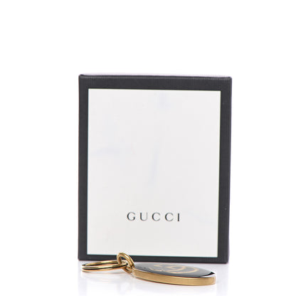 Gucci Enamel Double G Key Chain Black Gold 3 of 3