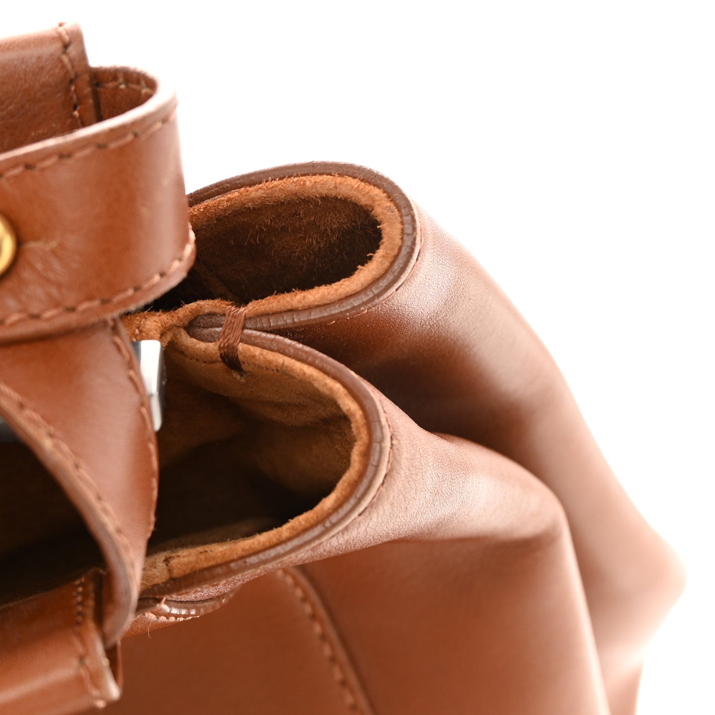 Vitello Suede Medium Peekaboo Iconic Satchel Cuoio Rame Moro