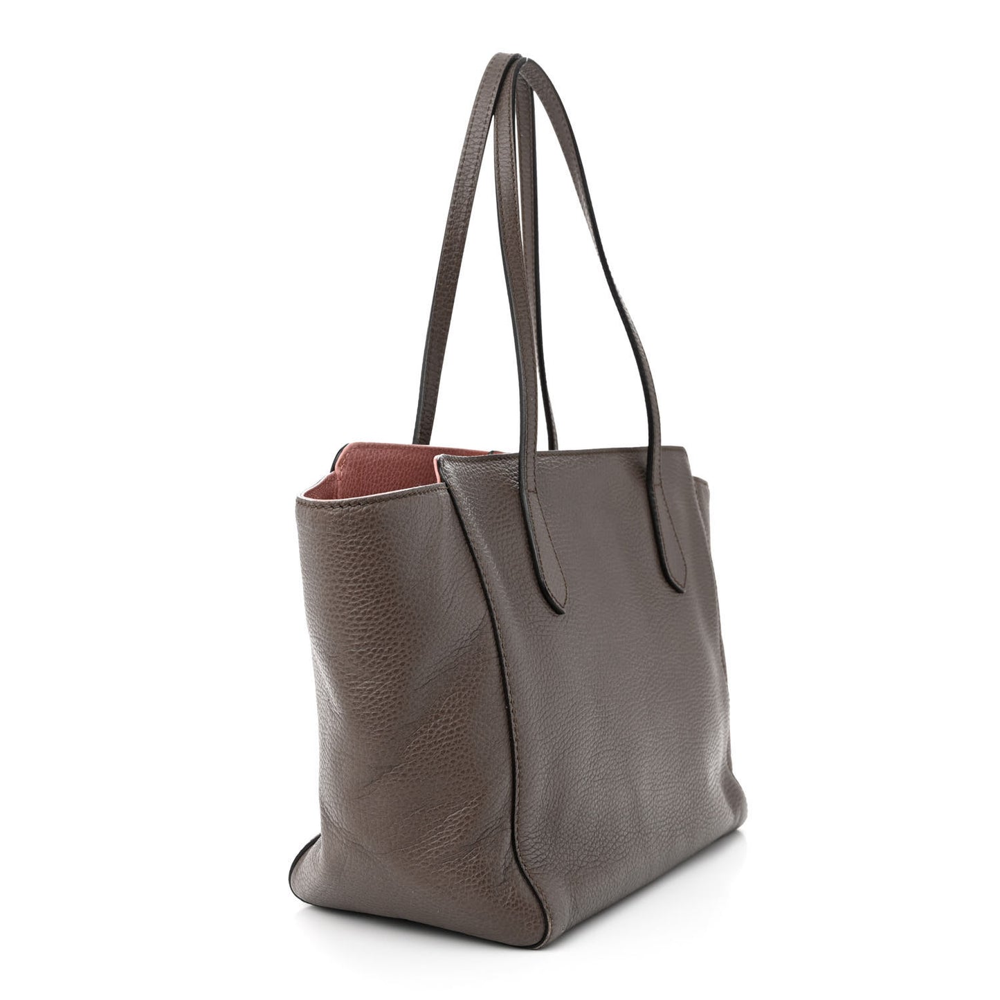 Dollar Calfskin Small Swing Tote Grey Field Soft Pink