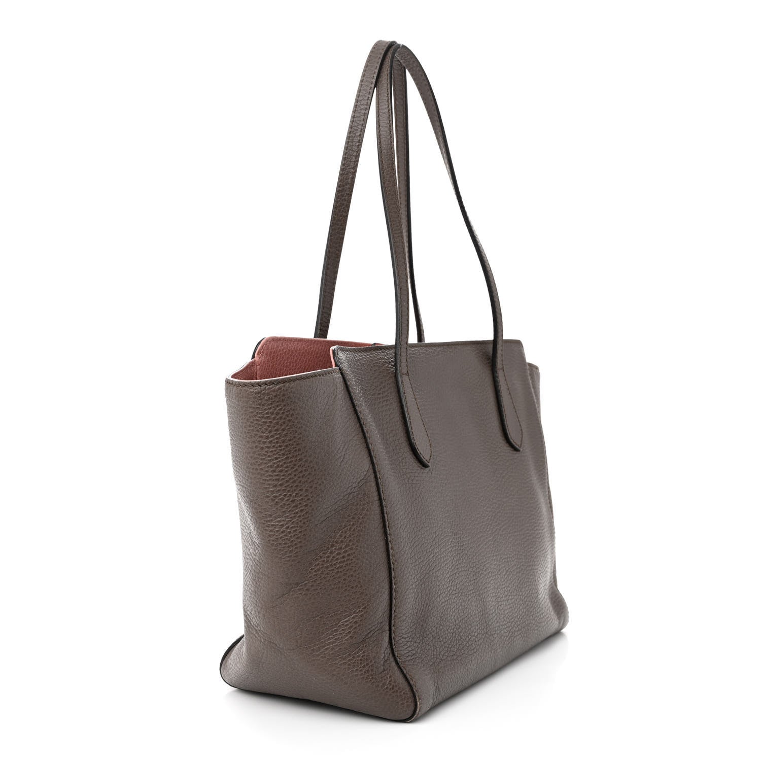Gucci Dollar Calfskin Small Swing Tote Grey Field Soft Pink 3 of 13