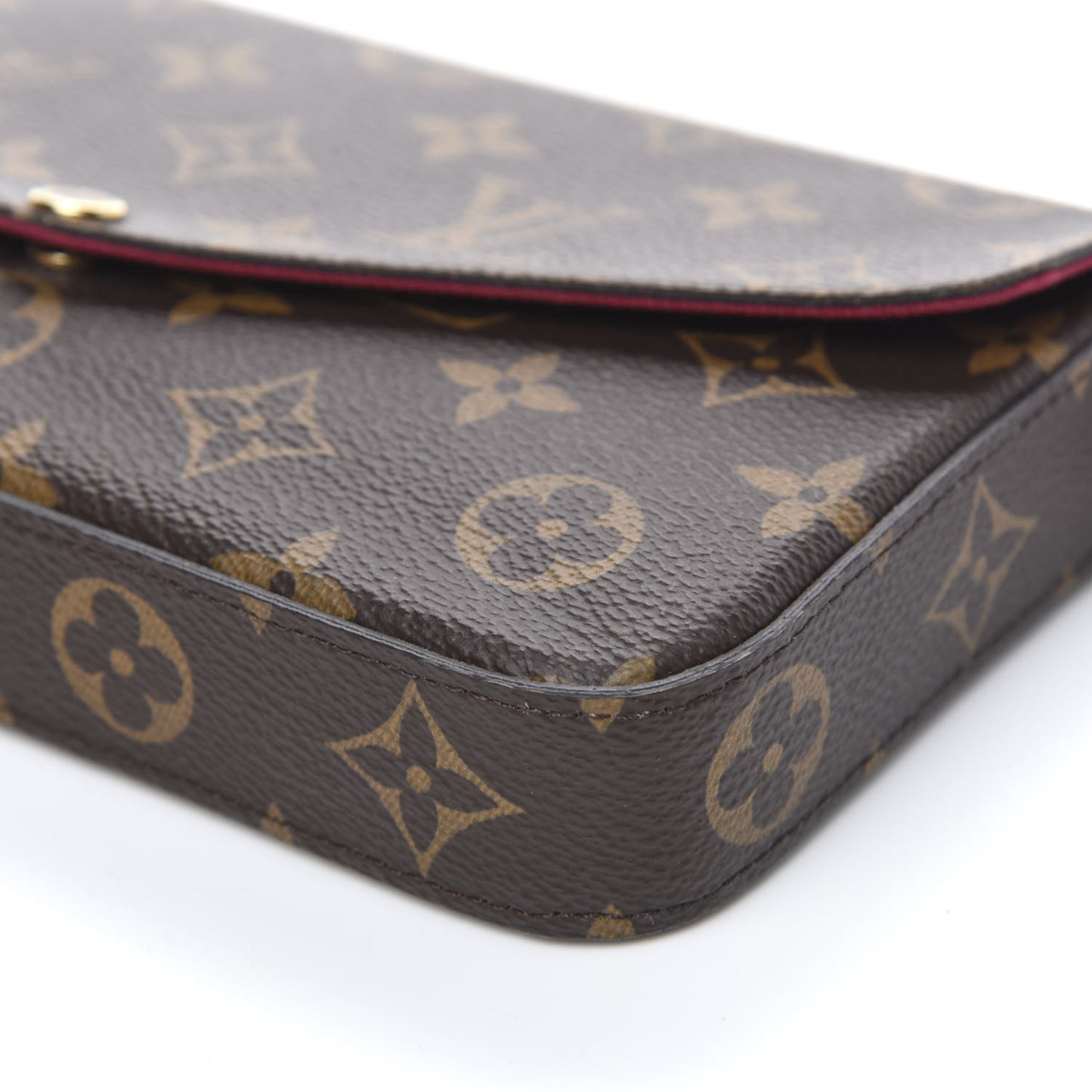 Monogram Pochette Felicie Chain Wallet Fuchsia