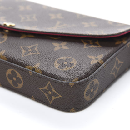 Louis Vuitton Monogram Pochette Felicie Chain Wallet Fuchsia 8 of 11