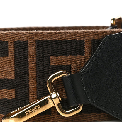 Fendi Ribbon Vitello Seta FF 1974 Adjustable Strap You Fango Marrone Black 7 of 9