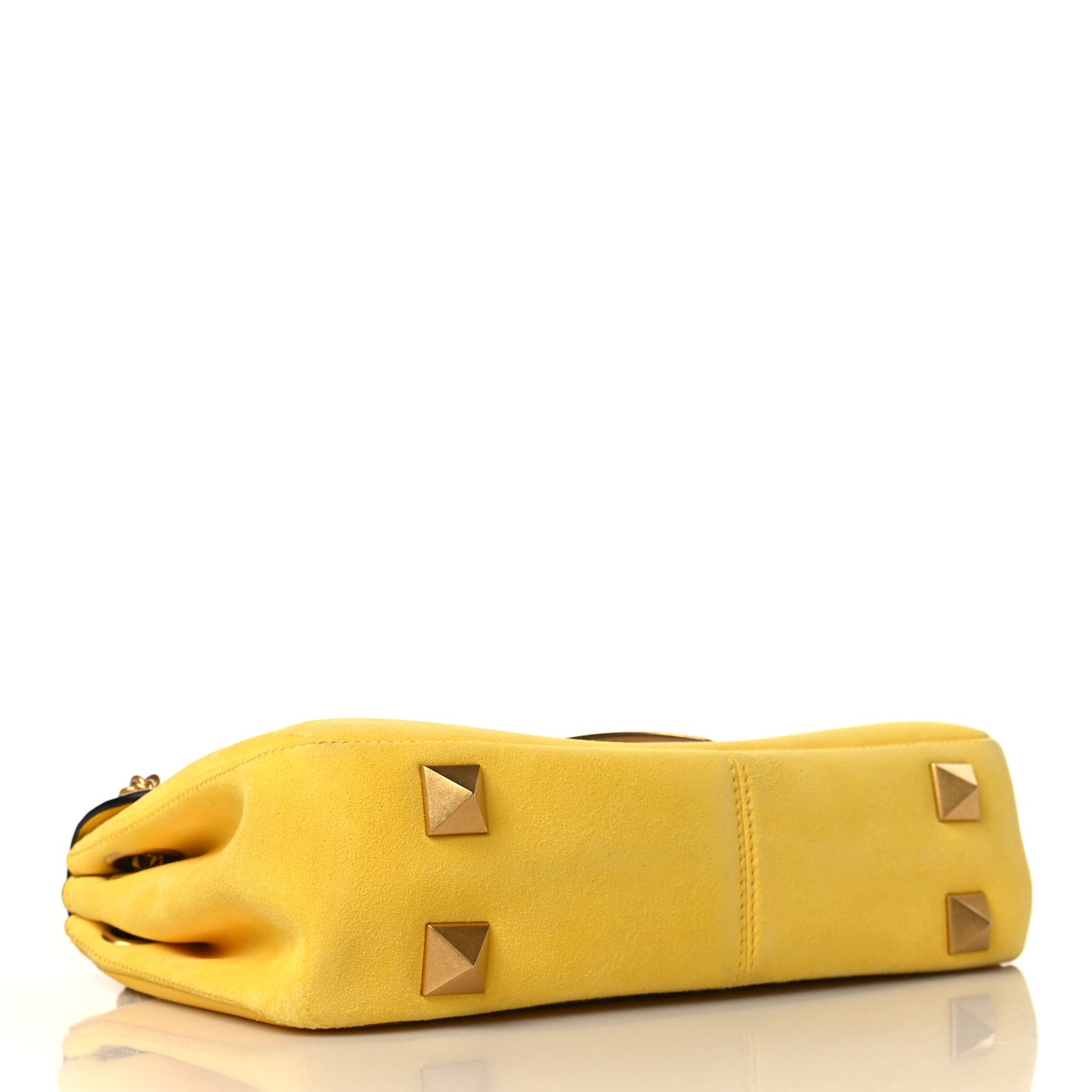Nappa Stud Sign Shoulder Bag Bright Lemon