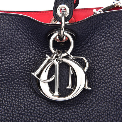 Christian Dior Bullcalf Medium Diorissimo Tote Navy Fuchsia 24 of 28