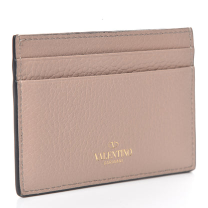 Valentino Garavani Pebbled Calfskin Rockstud Card Holder Poudre 3 of 9
