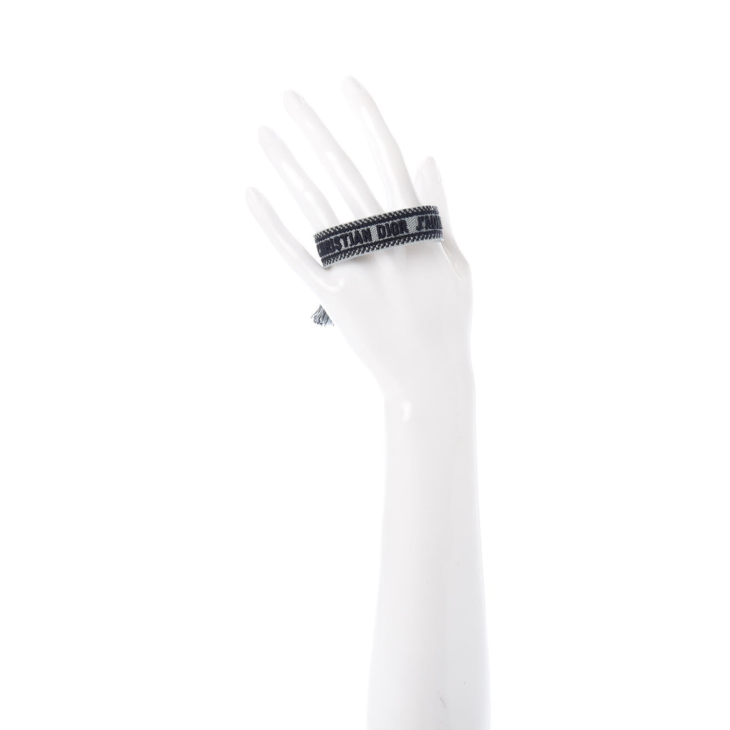 Christian Dior Woven Cotton J'Adior Friendship Bracelet Gray 2 of 4