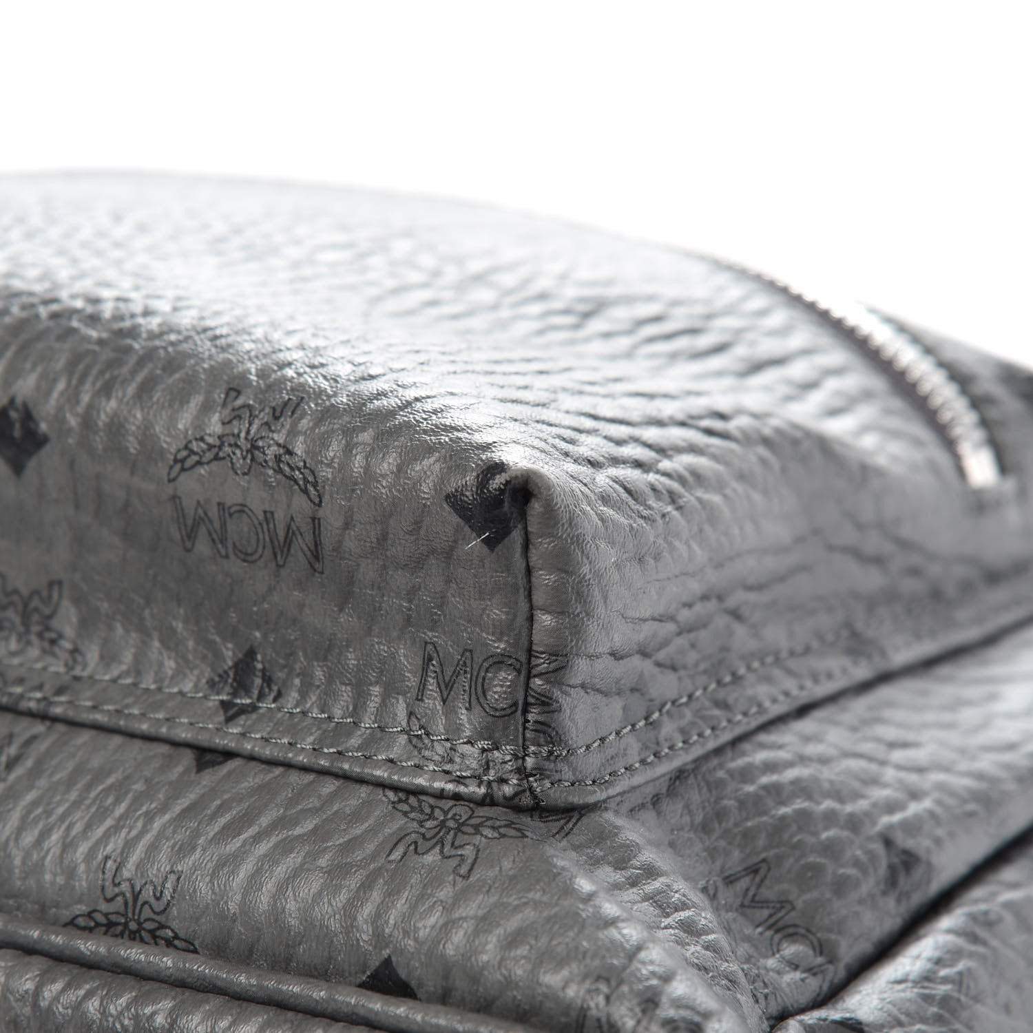 MCM Visetos Side Stud Medium Stark Backpack Grey 9 of 12