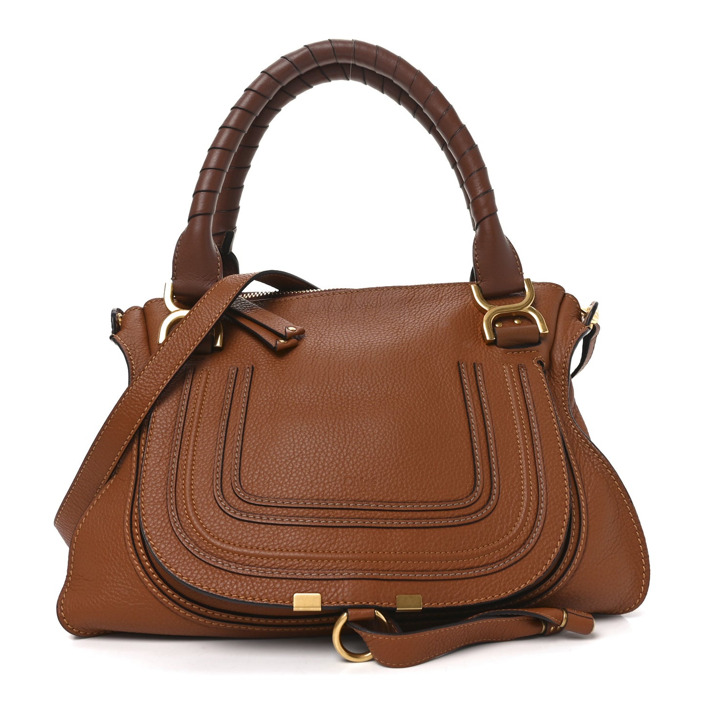 Calfskin Medium Marcie Satchel Tan