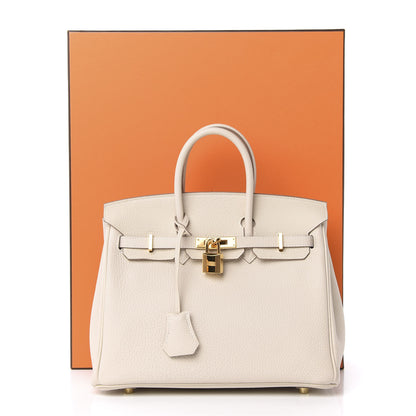 Hermes Taurillon Clemence Birkin 25 Craie 33 of 33