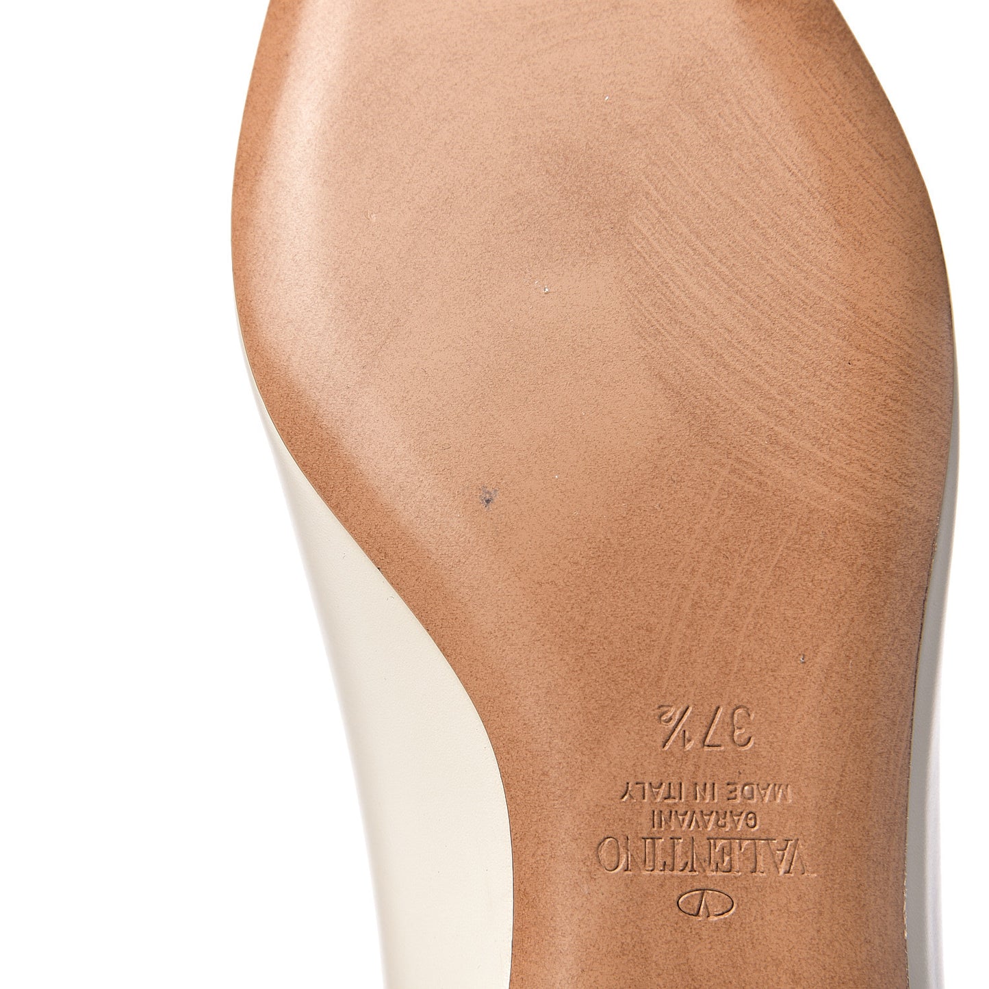 Nappa Vlogo Flats 37.5 Light Ivory