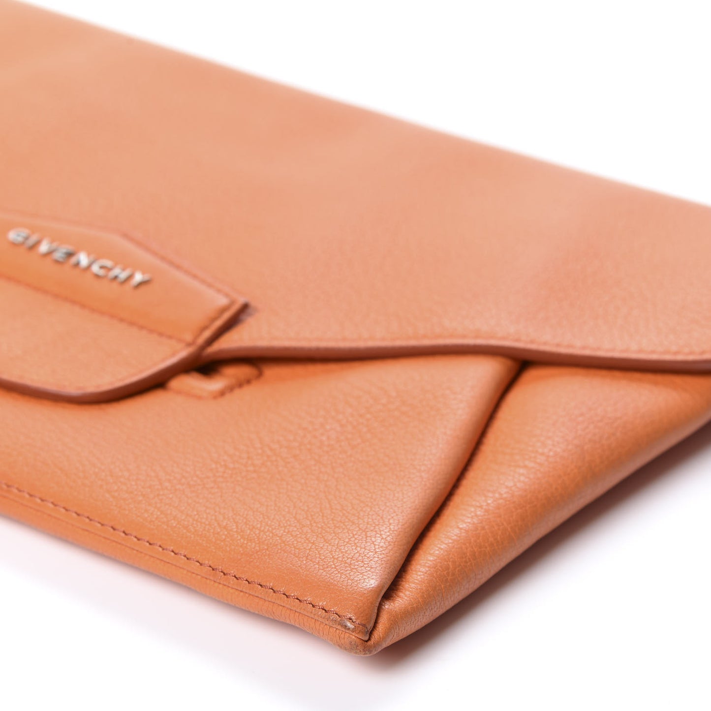 Sugar Goatskin Medium Antigona Envelope Clutch Orange