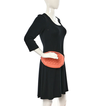 Chanel Lambskin Quilted Bi Waist Bag Fanny Pack Orange 2 of 10