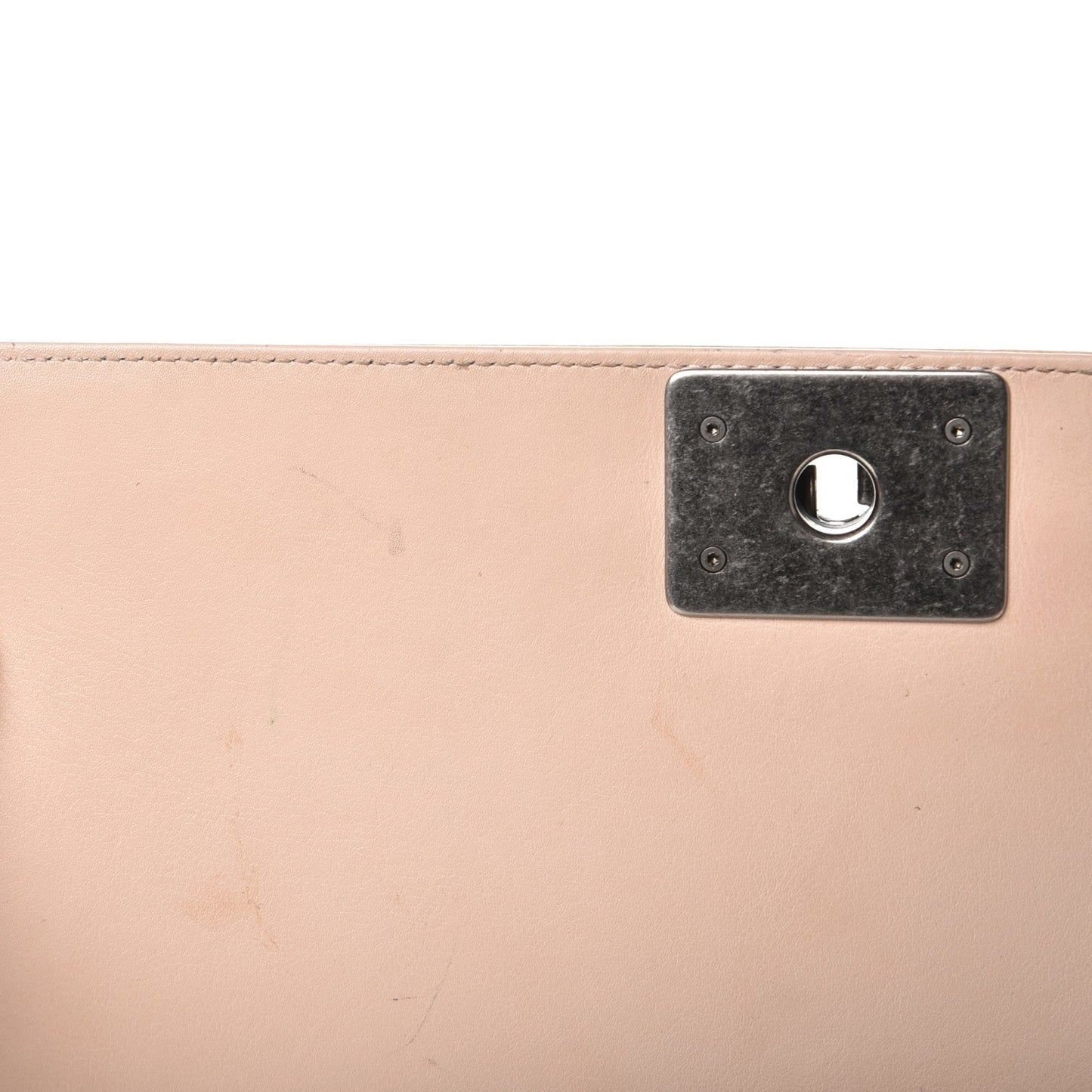 Patent Goatskin Quilted New Medium Boy Flap Beige Clair