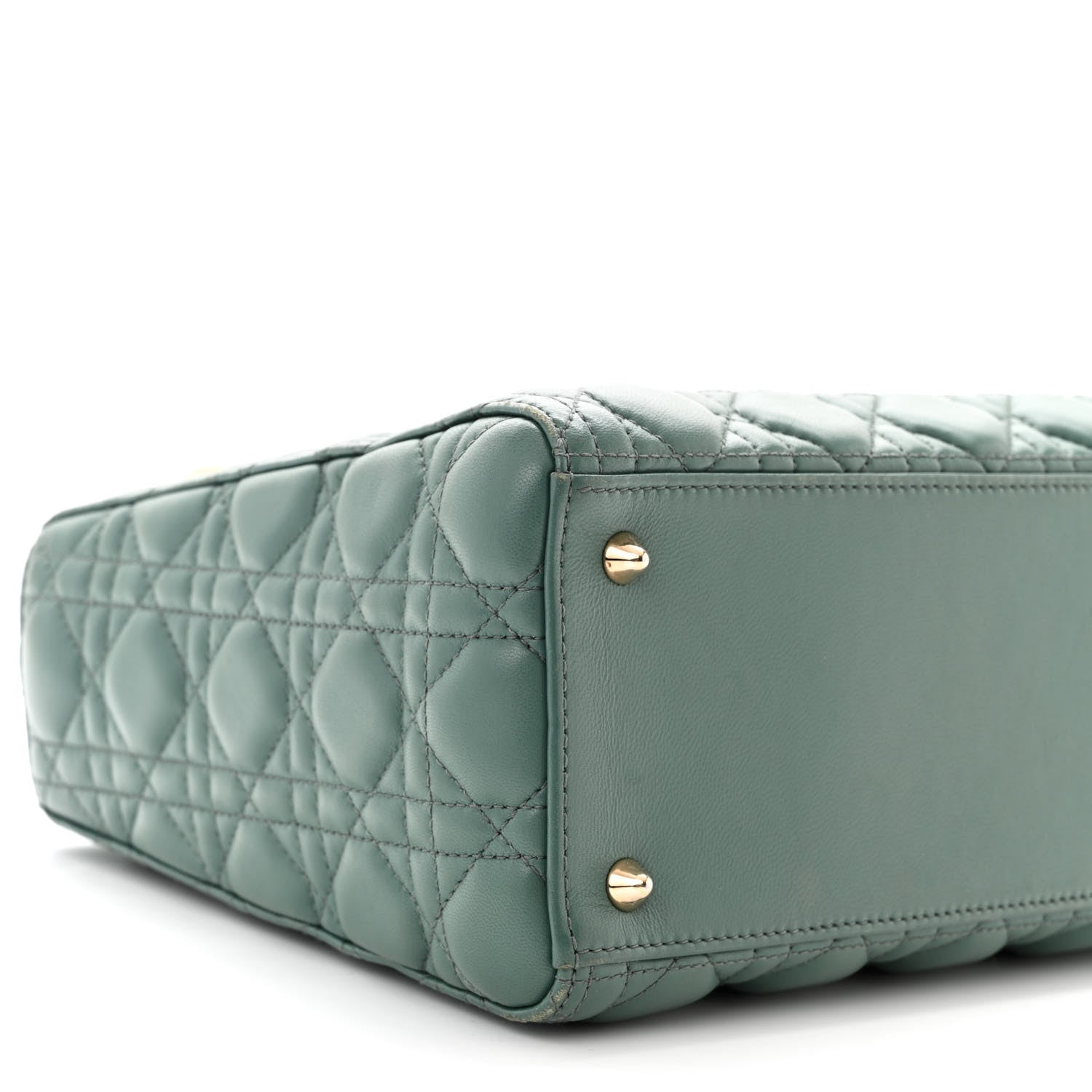 Christian Dior Lambskin Cannage Medium Lady Dior Orage 9 of 11