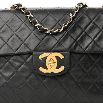 Chanel Lambskin Quilted XL Jumbo Single Flap Black 8 of 10