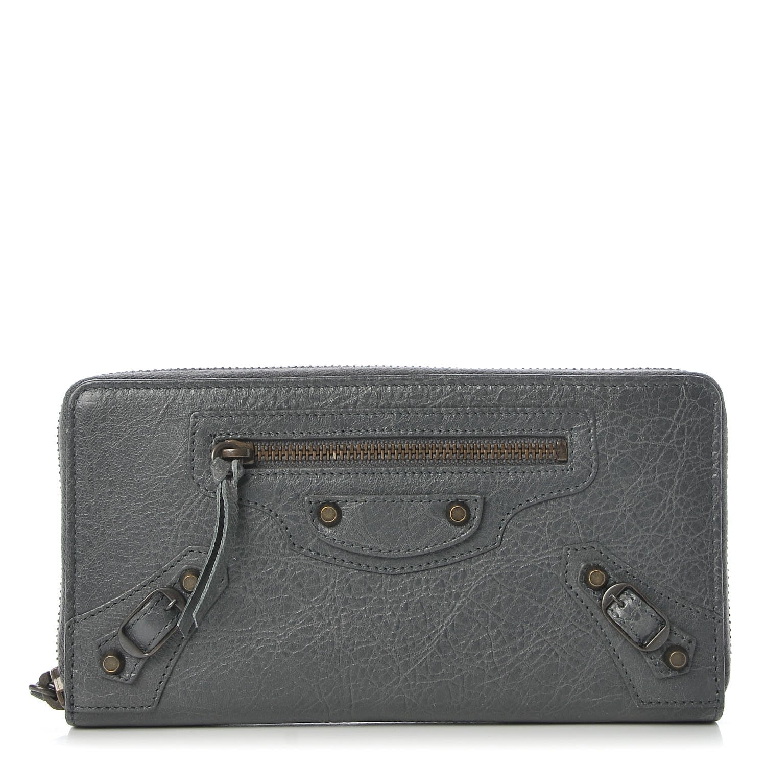 Balenciaga Agneau Classic Hardware Continental Zip Around Wallet Gris Tarmac 1 of 9