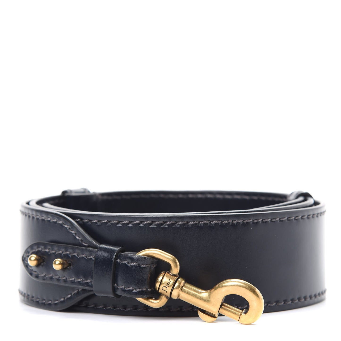 Calfskin D Fence Saddle Bag Adjustable Shoulder Strap Navy