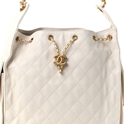 Chanel Caviar Quilted Medium Chanel 25 Handbag White 9 of 11